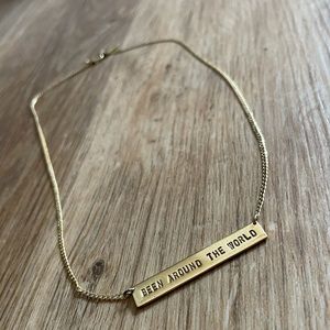 14k Gold Plate Been Around the World Necklace